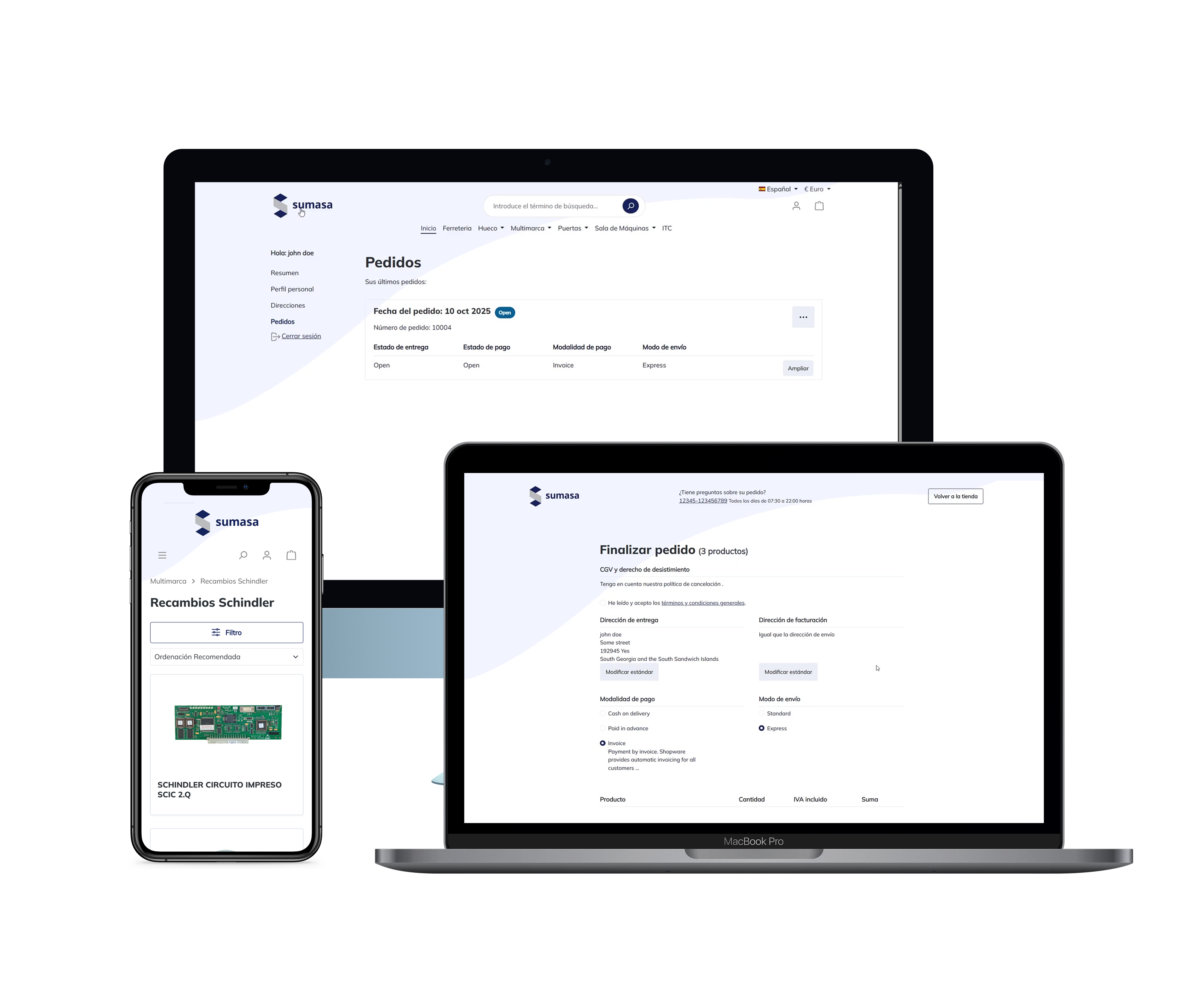 Tienda e-commerce B2B — Sumasa